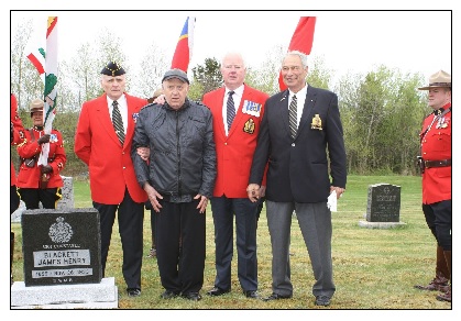 Frank Blackett with RCMP veterans Richard MacAulay, Ernie MacAulay and Jack Jans