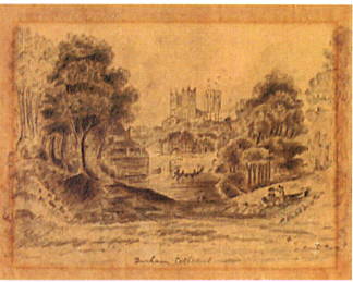 Sketch of Durham Cathedral and Abbey Mill