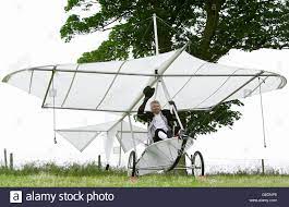 Richard Branson in the replica of Cayley's glider