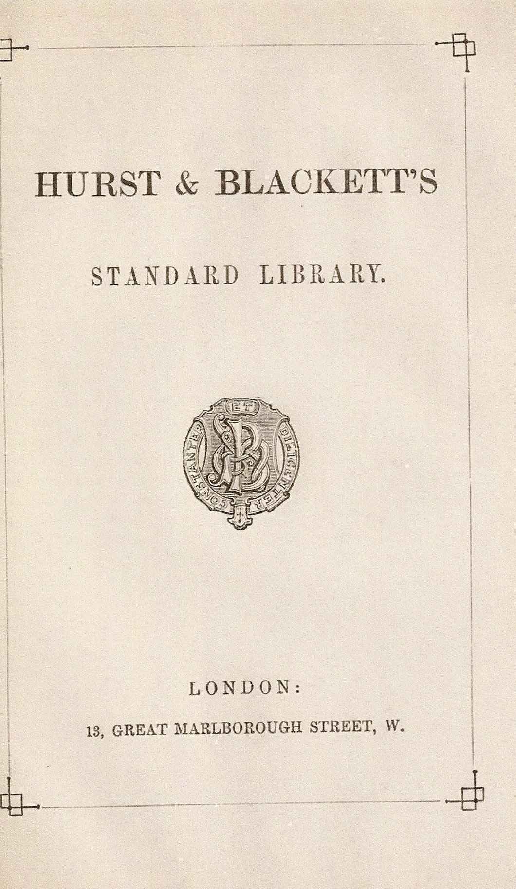 Hurst and Blackett's Standard Library